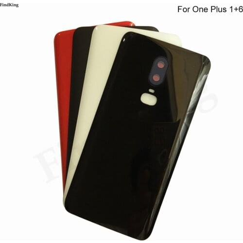 New Back Battery Cover For Oneplus 6 A6000 A6003 Back Battery Cover For 1+6 Door Rear Glass Housing Case + Camera Lens