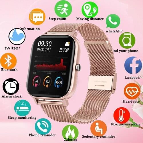 2021 New P8 Color Screen Smart Watch Women men Full Touch Fitness Tracker Blood Pressure Smart Watch Women Smartwatch for xiaomi