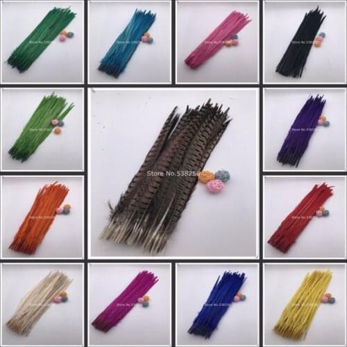 Dyed 30-55cm Ringneck Pheasant Tail feathers For Wedding Skirt Custume Headdress Decoration Feather