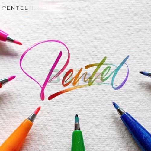 Pentel Art Brush, Color Brush Pens,Pentel Pen Touch Felt-tip Pen 12 Color Set SES15C-12 (japan Import), Painting Supplies