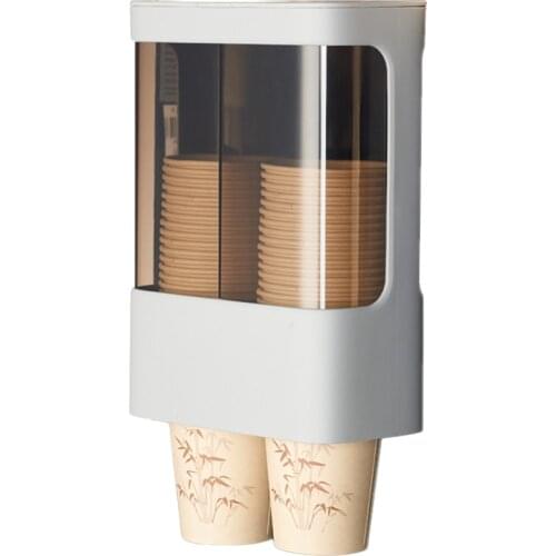 Punch-free Wall Mount Paper Cup Dispenser Pull Type Cup Holder Fit 3oz - 5oz Disposable Small Cups