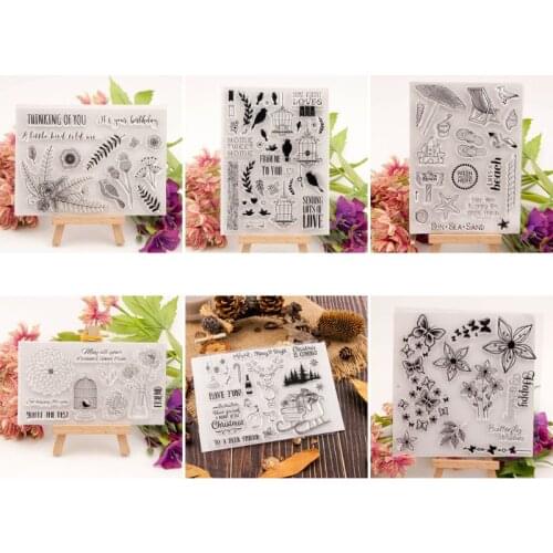 Beach Silicone Clear Stamp Seal DIY Scrapbook Embossing Album Decor Craft Art