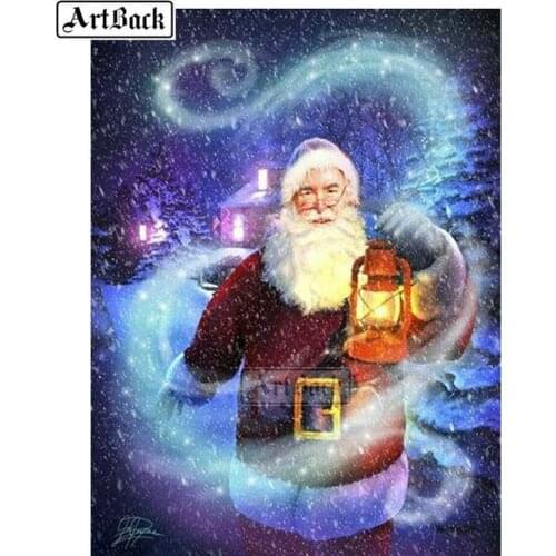 Full square round drill diamond painting Santa Claus landscape 3d diamond embroidery rhinestone mosaic home decoration painting