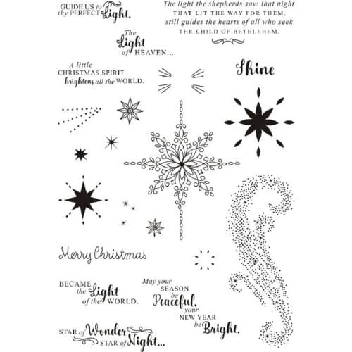 Clear stamps christmas snowflake stamps diy greeting card supplies new year quote stamps