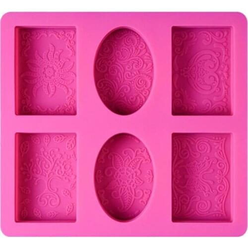 6 Cavities Handmade Rectangle Square Silicone Soap Mold Chocolate Cookies Mould Cake Decorating Fondant Molds 1 Piece