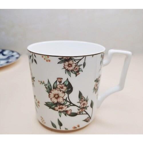 Nordic Style Ins Water Cup Female Student Korean Home Bone China Mug Breakfast Large Capacity Coffee Cup Milk Cup