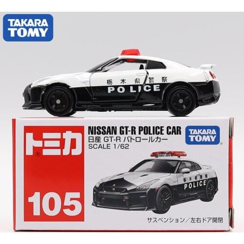 Takara Tomy Tomica 1:62 Diecast Diorama Tochigi Prefecture Nissan GTR R35 Polizei Car Model Miniature Carros Children Toys NO105