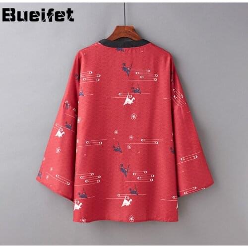 Japanese Traditional Vintage Kimono Men Haori Obi Samurai Yukata Kimonos Loose Shirt Tops Summer Casual Beach Sunscreen Cosplay