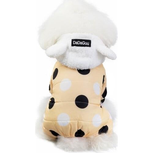 Pet Dog Waterproof Coat Winter Plush Warm Four-legged Cotton Parkas Dogs Jumpsuit Pets Down Jacket Big Dot Chihuahua Hoodies