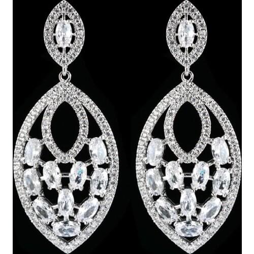 High quality luxurious egg-shaped zircon earrings Womens fashion jewelry earrings in four colors ER-233