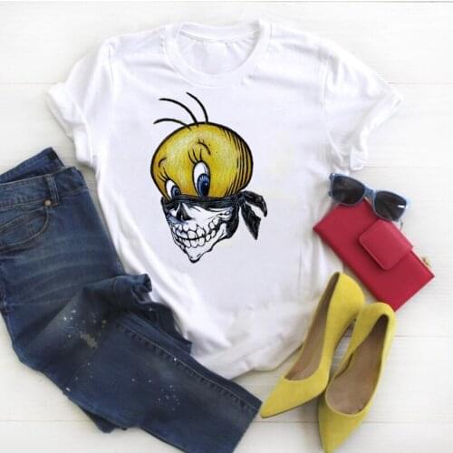 2019 Women Shirt Plus Size Short Sleeve Ladies Duck Skull Tee Summer Kawaii Graphic Printed Womens Top Tshirt Female T T-shirt