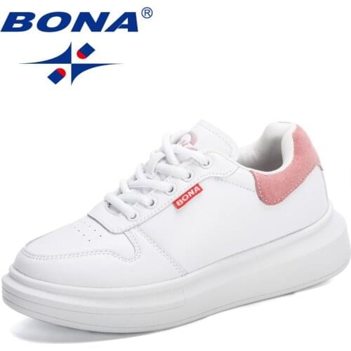 BONA 2020 New Arrival Popular Platform Vulcanized Shoes Women Walking Sneakers Casual Shoes Ladies Tenis Feminino Zapatos Muje