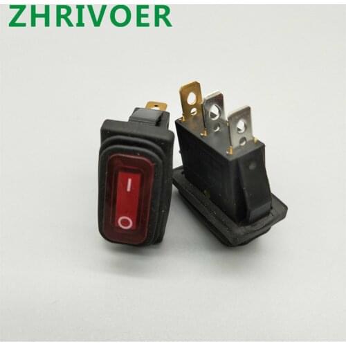 1pcs KCD3 3-pin 12V/220V LED light on / off rectangular long rocker switch waterproof IP67 automobile instrument panel ship type