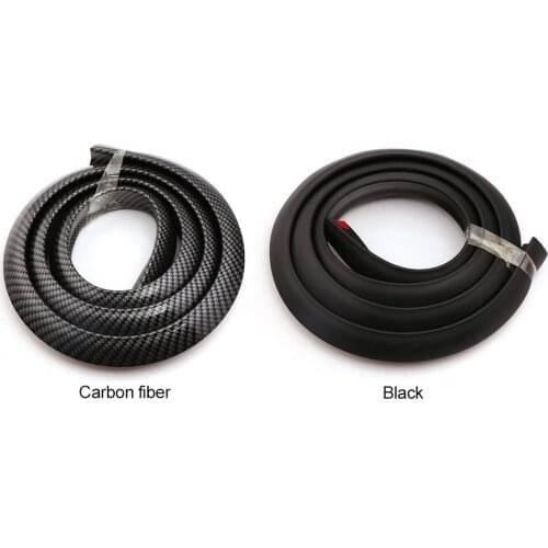 2PCs 1.5m Universal Car Arch Wheel Eyebrow Trim Lips Flare Extension Moulding Protector Carbon Fiber