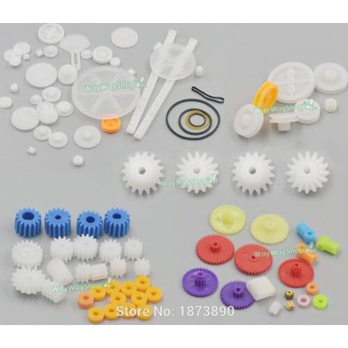 5 Sets Plastic Gear Kit Pulley Belt Hand DIY Toy Shaft Robot Motor bevel Set Worm Crown A,B,C,D,E Choice