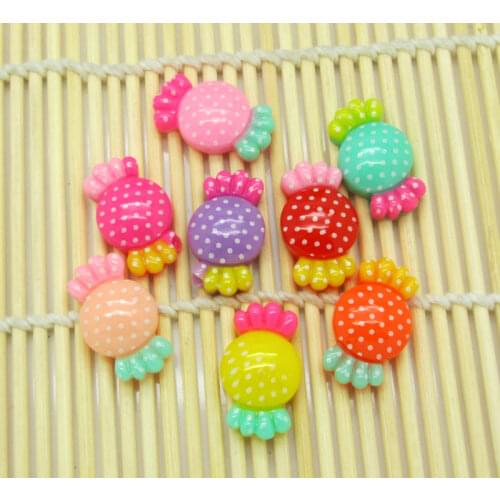 50Pcs Mixed Resin Candy Decoration Crafts Kawaii Bead Flatback Cabochon Fridge Magnet Scrapbook DIY Accessories Buttons