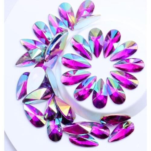 Acrylic Rhinestone Strass DIY Gems 8x13mm 2000pcs Drop Shape Flatback Pointed High Shine Nail Art Decorations