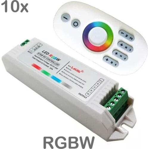 FREE DHL 10sets/lot DC12V/24V 24A 2.4G RF LED Dimmer Touch Screen Panel RGBW Controller for RGBW LED Strip