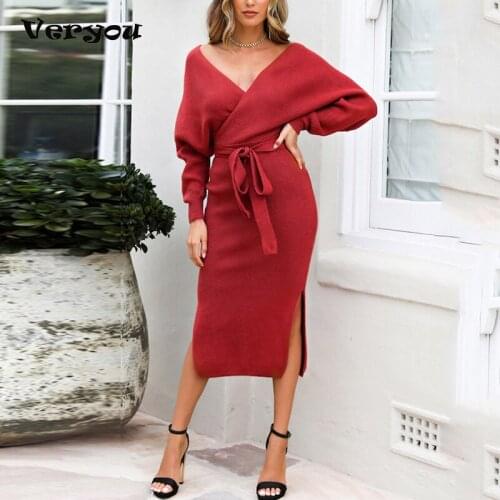 Модные вязаные платья BISHAN China At AliExpress