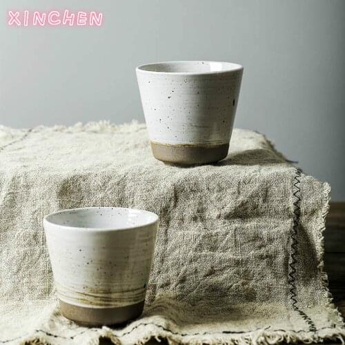 Tea Cup 230ml Japanese Cup Pottery Tea Bowl Ceramic Cups Vintage Teacup Kung Fu Teaware Drinkware Container Handmade Pu'er Bowls