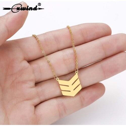 Cxwind Tiny Triple Chevron Necklaces for Women Chain Arrow Moon Horse Pendant Necklace Gift Ethnic Bohemian Choker Necklace