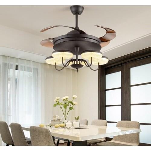 Decoritive LED Modern iron ABS Acryl 95-265v Remote Control Ceiling Fan 75-180w Ceiling Lights Ceiling Lamp For Foyer