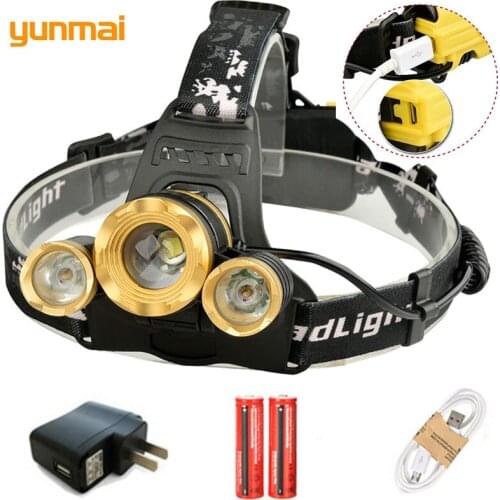 8000 Lumens new-T6 Powerful Headlamp Zoomable USB Rechargeable LED Headlight Waterproof Head Flashlight Lamp For Fishing Hunting