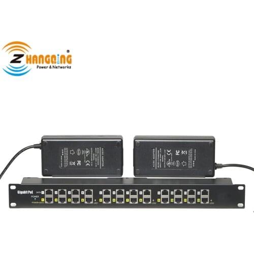Gigabit Passive 12port PoE Injector,PoE Patch Panel With 48V 240W Power Supply Power Over Ethernet For PoE Camera