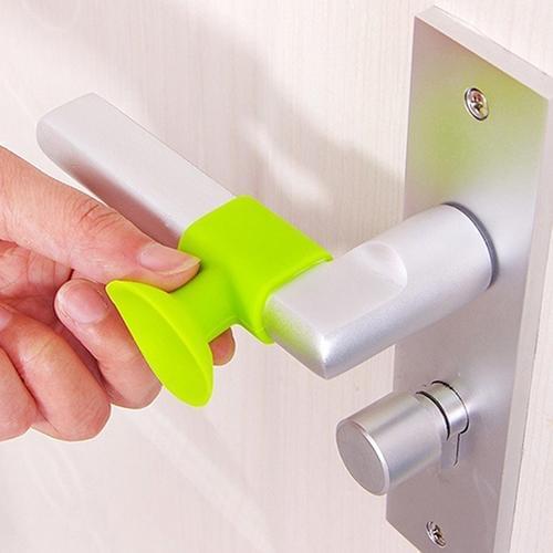 Creative Door Knob Lock Bumper Guard Stopper Handle Protective Crash Pad Lock Wall Silencer Soft Anti-Collision Sucker