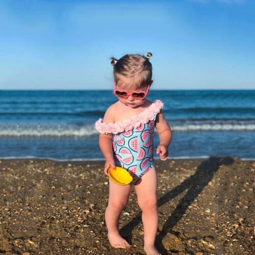 Toddler Newborn Kid Baby Girl Swimwear Swimsuit Flower Infant Girl Beachwear Bathing Suit Bodysuit Watermelon Print