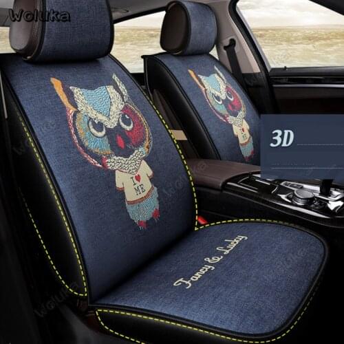 Car Seat Cover Set Four Seasons Front Rear Row Mat Cartoon Seat Pad Universal Car Seat Cushion CD50 Q01