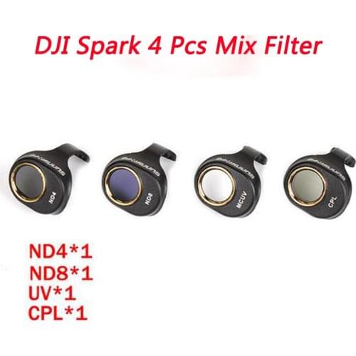 4Pcs MCUV/CPL/ND4/8 Lens Filter Kit For DJI Spark Filter lens For DJI Spark Snap on Filters Set for DJI SPARK Accessories