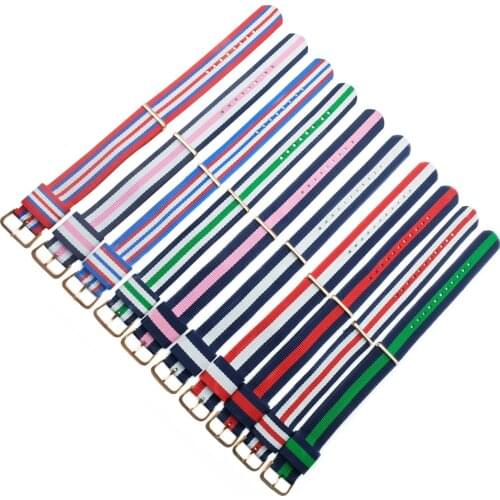 New 18 20mm Brand Army Sport nato fabric Nylon strap accessories Bands Buckle belt For 007 James bond Watch Bracelet black