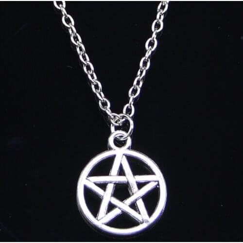 New Fashion Necklace 16mm star pentagram Pendants Short Long Women Men Colar Gift Jewelry Choker