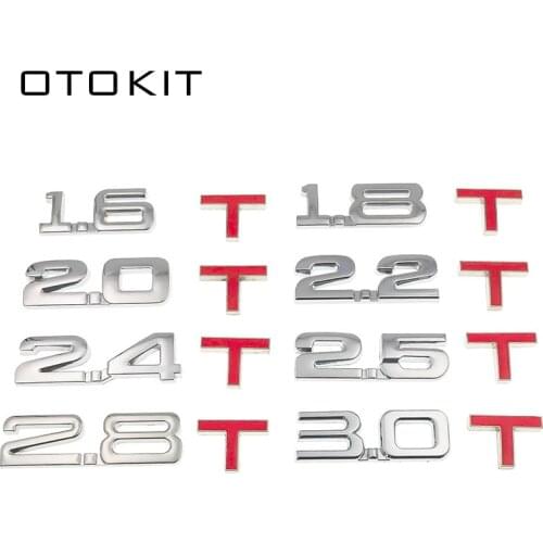 New Car 3D Metal 1.6T 1.8T 2.0T 2.8T Logo Sticker Emblem Badge Decals for Mazda KIA Renault TOYOTA BMW Ford Focus Car Styling
