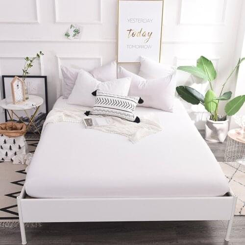Cotton Single Bed Covers Pure Cotton Bedspread Anti-Skid Black and White Hotel Mattress Cover