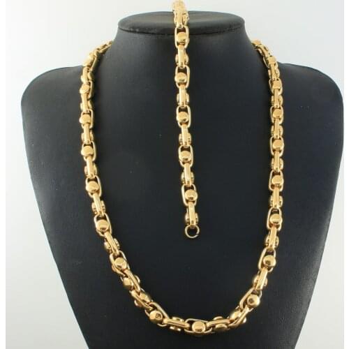 Wholesale Stainless Steel Jewelry 55cm Chain Necklace And Bracelet Sets Gift For Man & Woman SFOZAADC