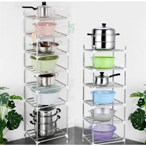 Pan Organizer Kitchen Bathroom Storage Stainless Steel Multi Function Shelf