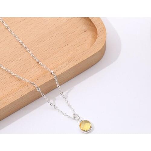 Pendant necklace ladies jewelry accessories pendant clavicle chain birth stone pendant necklace ladies gift party exquisite neck
