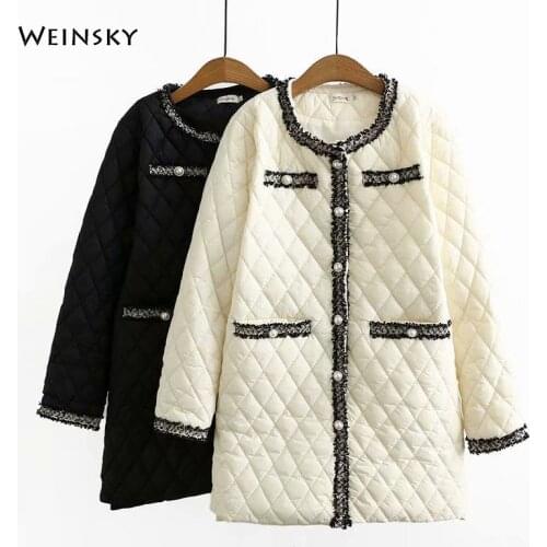 New Fashion Spring And Autumn Long Coat Warm Women Jacket Down Cotton Padded Jacket Female Outwear Parkas