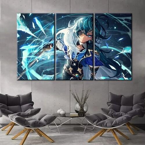 Genshin impact Game poster home decor hd painting Ice aristocracy Kaeya wall painting poster anime Study Bedroom Bar Cafe Wall