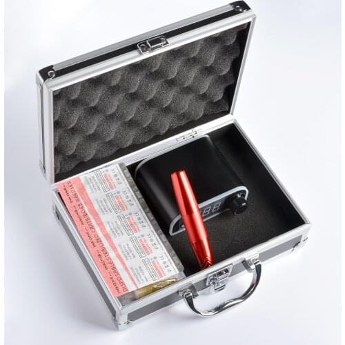 Professional Tattoo Machine Kit Tattoo Power Supply Rotary Pen With Cartridges Needles For Permanent Makeup Eyebrow Microblading