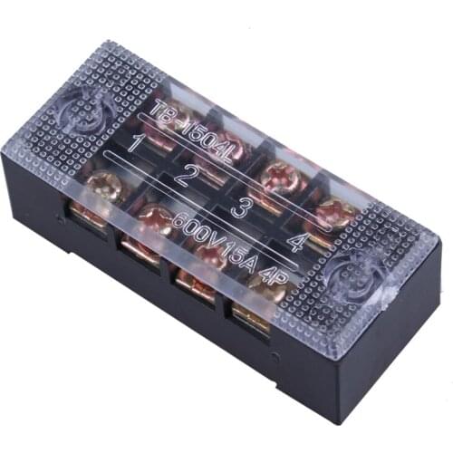 European-Style Wiring TB-1504 4P 15A 600V 0.5-1.5MM² Wiring Board Terminal Strip Wiring Column High Quality Copper 4-Bit