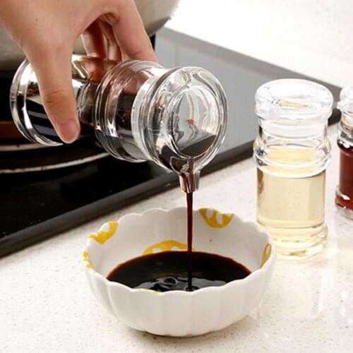3 Size Eco-Friendly Clear Acrylic Soy Sauce Vinegar Olive Oil Bottle BBQ Dispenser Shaker Kitchen Utensils Seasoning Cans