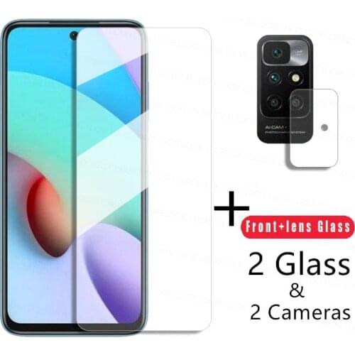 Clear Glass For Xiaomi Redmi 10 Screen Protector For Redmi 10 9T 9A 9C 9 Tempered Glass Camera Len Film For Redmi Note 10T 10S