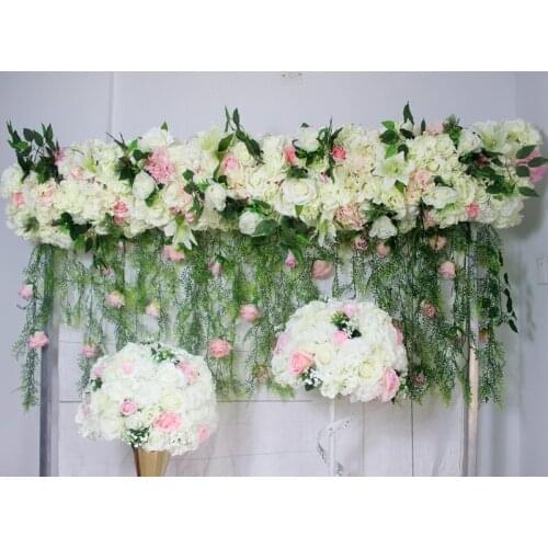 SPR 2018 2m/pcs more desens wedding arch flower table runner flower wall stage backdrop decorative artificial flower wholesale