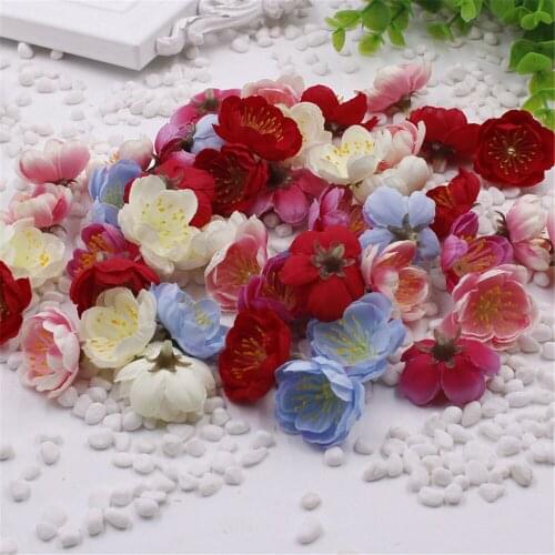 Wedding Decoration 30PCS DIY Simulation Peach Blossom Cherry Blossom Plum Silk Flower Dried Flower Wedding Handmade Wreath