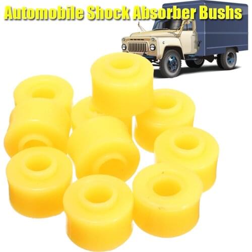 10Pcs/Set Automobile Shock Absorber Bush 10mm Yellow Universal Rubber Buffer Shock Absorber Bushings Part For Auto Car Shocker