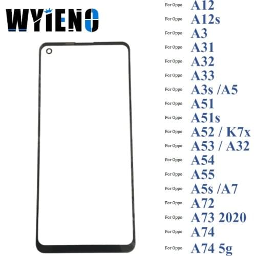 Black Digitizer LCD Sensor Glass Panel For Oppo A12 A12s A3 A31 A32 A33 A3s A5 A51 A51s A52 Touch Screen Glass lens 10pcs/lot