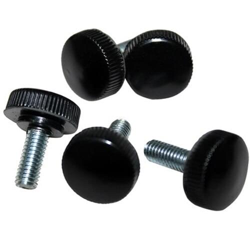 10Pcs M4 Black Color Bakelite Plastic Round Knurled 11mm Head Diameter Hand Twist Screws Screw Carbon Steel 6-18mm Length